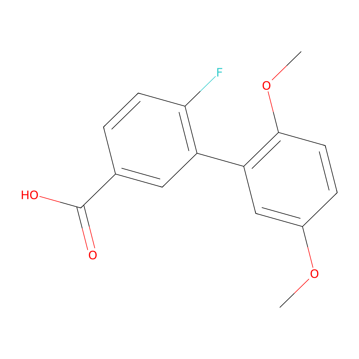 3-(2,5-Dimethoxyphenyl)-4-fluorobenzoic acid molecular structure, CAS 1261980-64-6