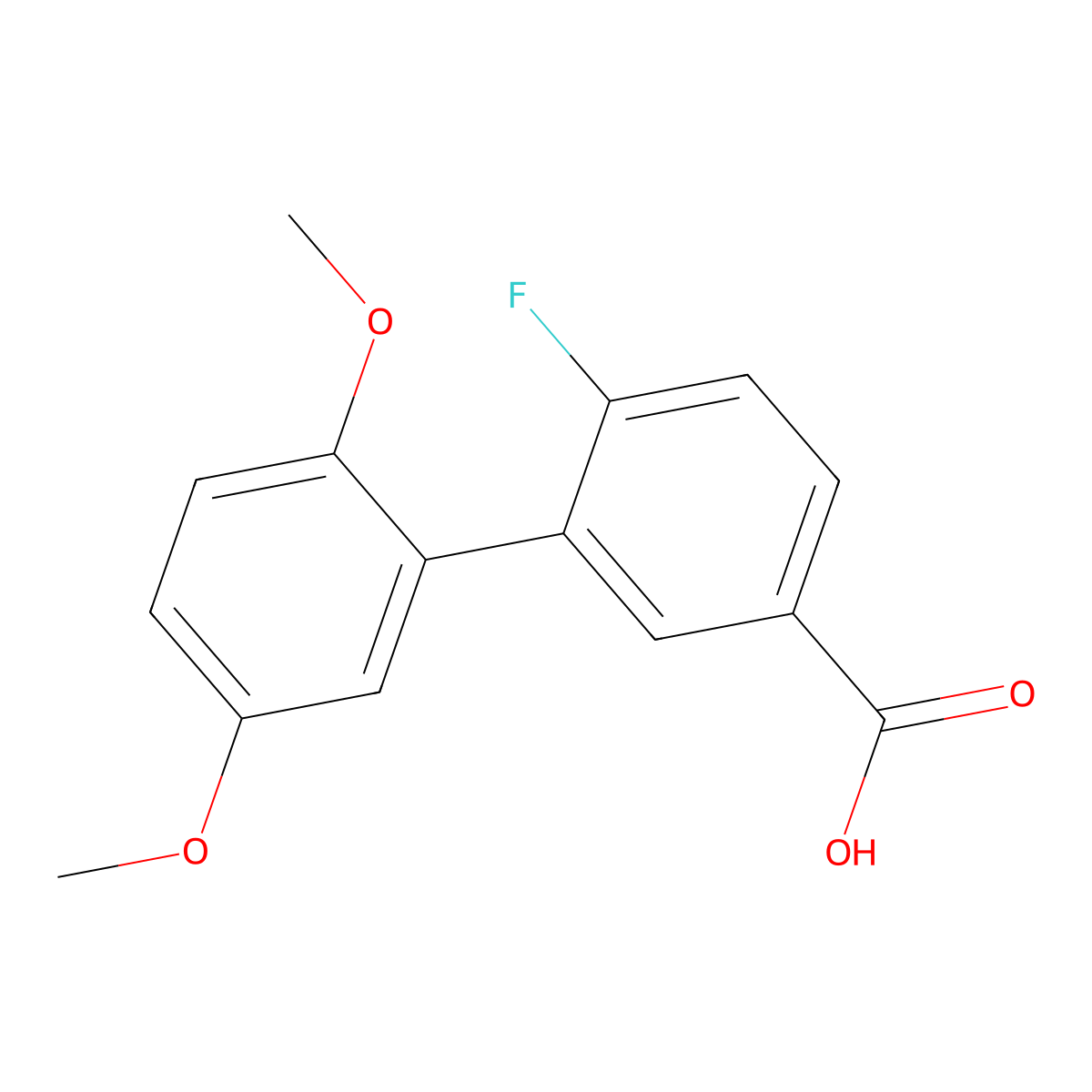 3-(2,5-Dimethoxyphenyl)-4-fluorobenzoic acid molecular structure, CAS 1261980-64-6