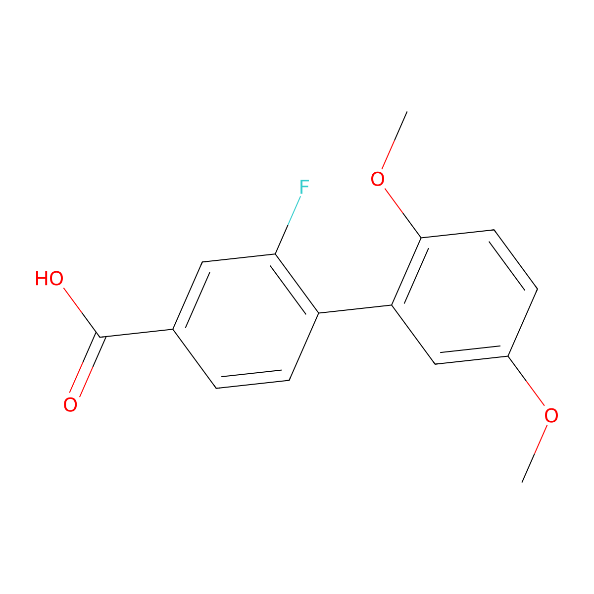 4-(2,5-Dimethoxyphenyl)-3-fluorobenzoic acid molecular structure, CAS 1261980-65-7