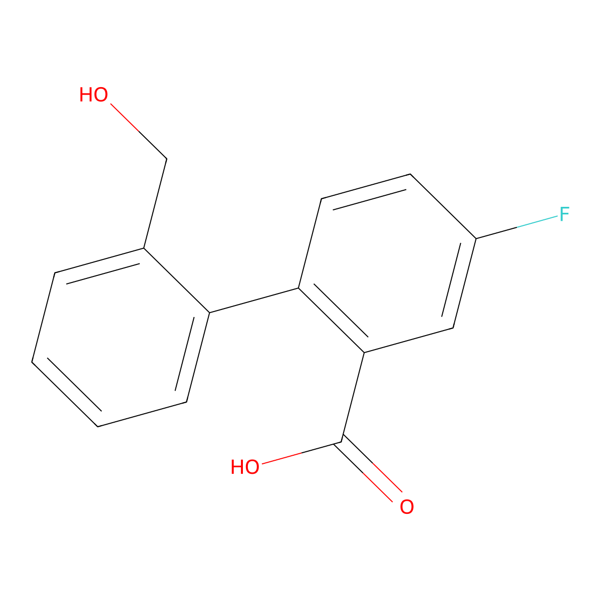 5-Fluoro-2-(2-hydroxymethylphenyl)benzoic acid molecular structure, CAS 1261980-70-4