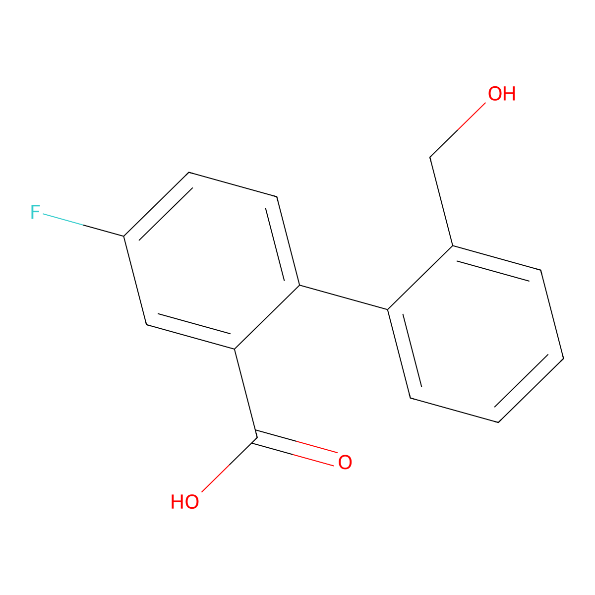 5-Fluoro-2-(2-hydroxymethylphenyl)benzoic acid molecular structure, CAS 1261980-70-4