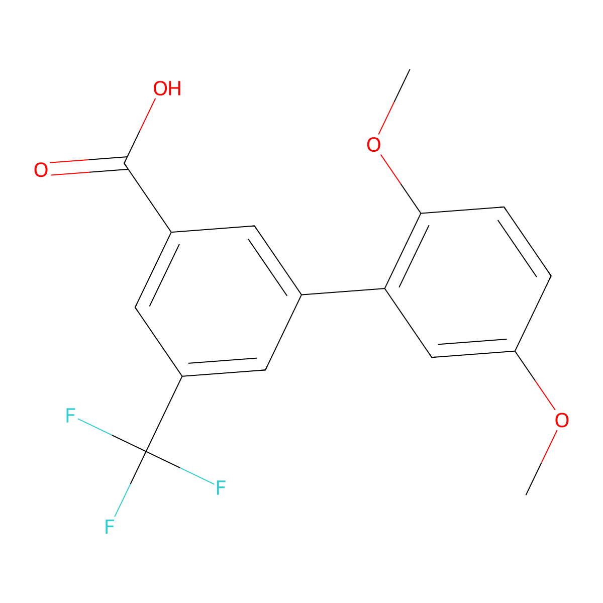 3-(2,5-Dimethoxyphenyl)-5-trifluoromethylbenzoic acid molecular structure, CAS 1261980-71-5