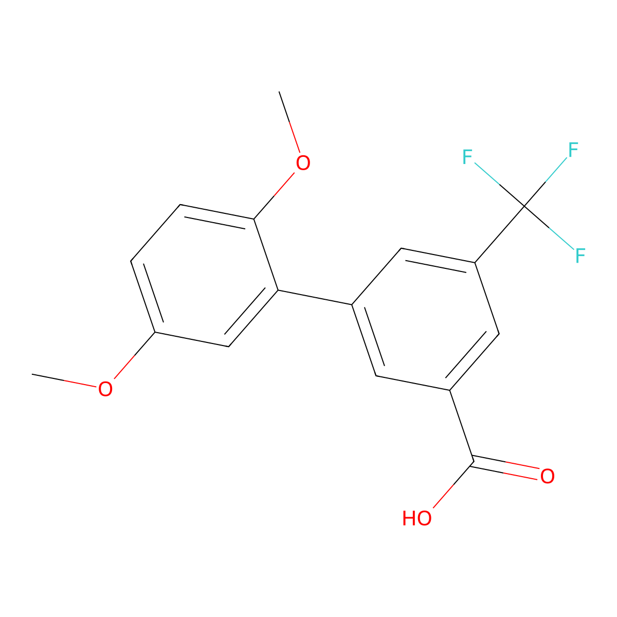 3-(2,5-Dimethoxyphenyl)-5-trifluoromethylbenzoic acid molecular structure, CAS 1261980-71-5