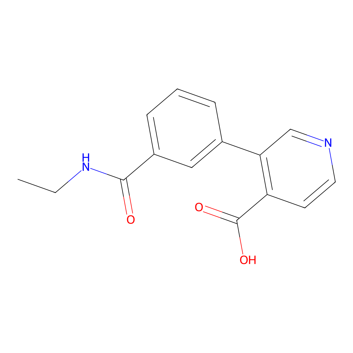 3-[3-(Ethylcarbamoyl)phenyl]pyridine-4-carboxylic acid molecular structure, CAS 1261980-72-6