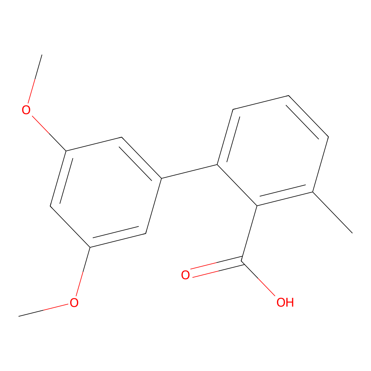 2-(3,5-Dimethoxyphenyl)-6-methylbenzoic acid molecular structure, CAS 1261980-73-7