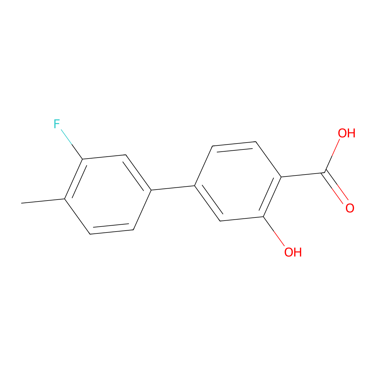 4-(3-Fluoro-4-methylphenyl)-2-hydroxybenzoic acid molecular structure, CAS 1261980-84-0