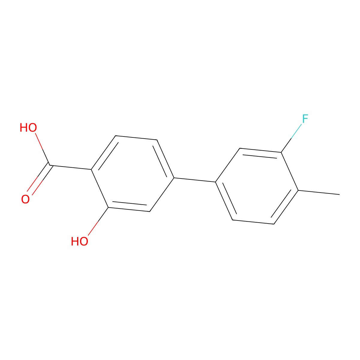 4-(3-Fluoro-4-methylphenyl)-2-hydroxybenzoic acid molecular structure, CAS 1261980-84-0