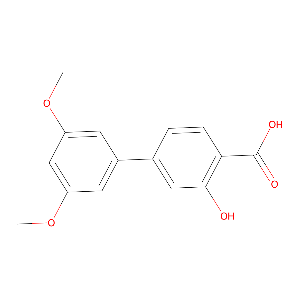 4-(3,5-Dimethoxyphenyl)-2-hydroxybenzoic acid molecular structure, CAS 1261980-85-1