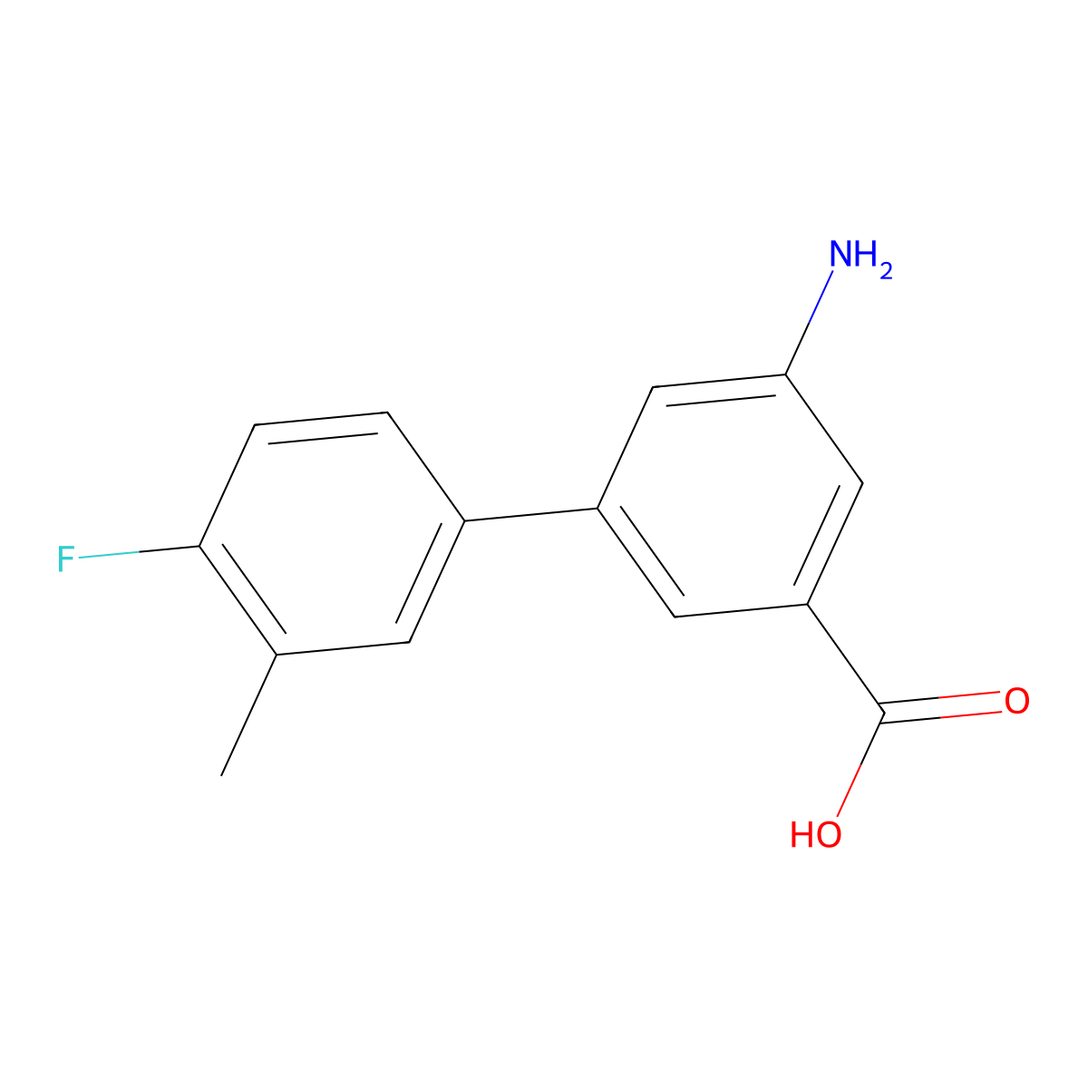 3-Amino-5-(4-fluoro-3-methylphenyl)benzoic acid molecular structure, CAS 1261980-88-4