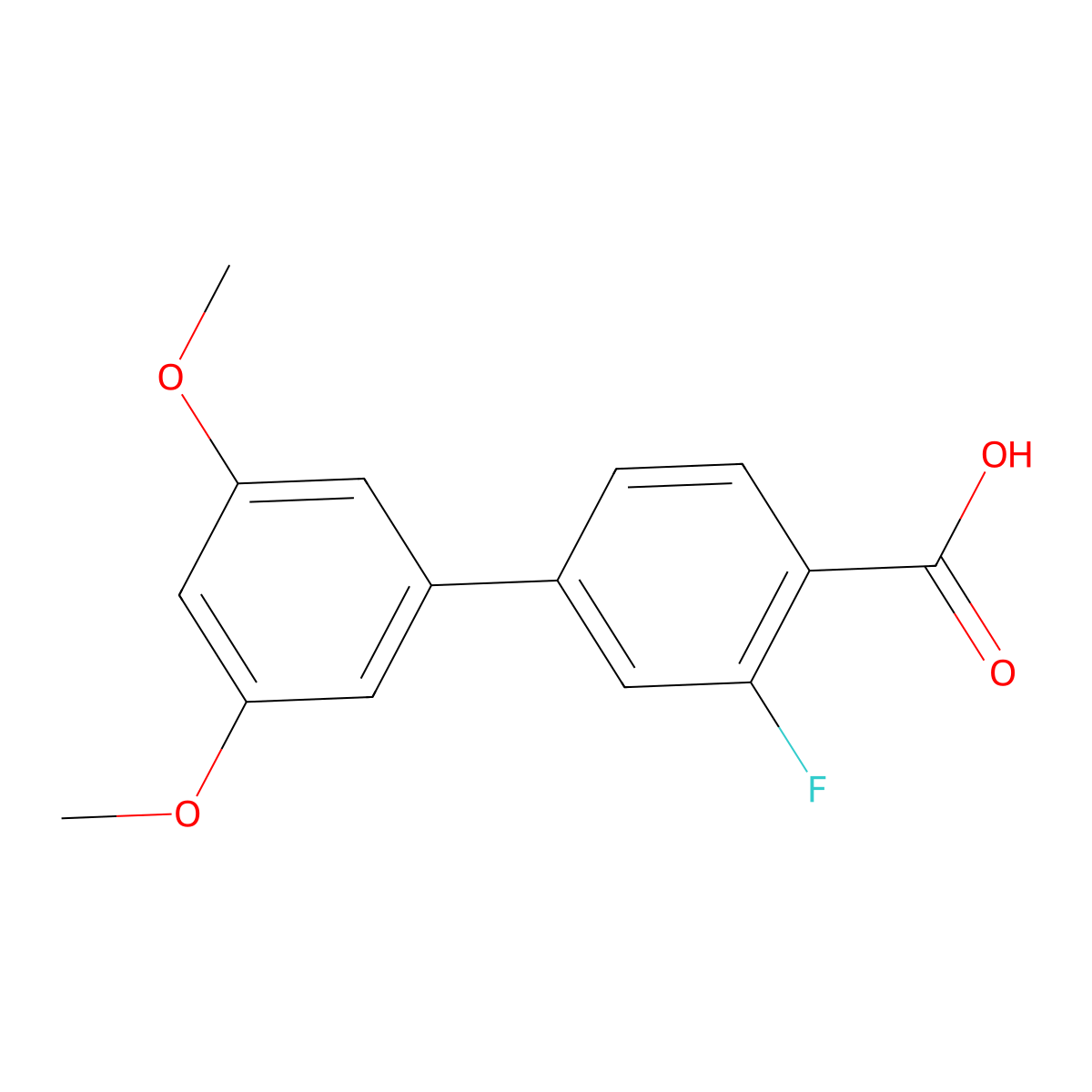 4-(3,5-Dimethoxyphenyl)-2-fluorobenzoic acid molecular structure, CAS 1261980-91-9