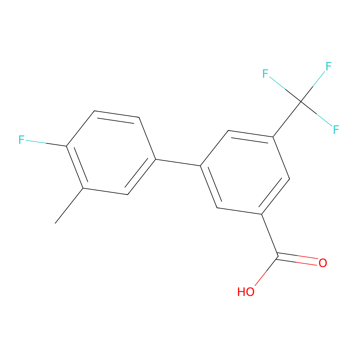 3-(4-Fluoro-3-methylphenyl)-5-trifluoromethylbenzoic acid molecular structure, CAS 1261980-97-5