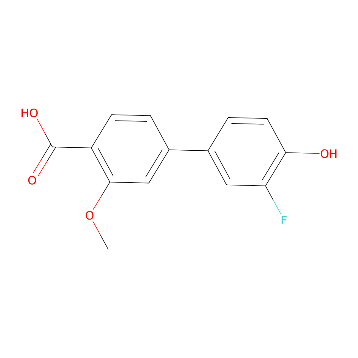 4-(3-Fluoro-4-hydroxyphenyl)-2-methoxybenzoic acid molecular structure, CAS 1261981-02-5
