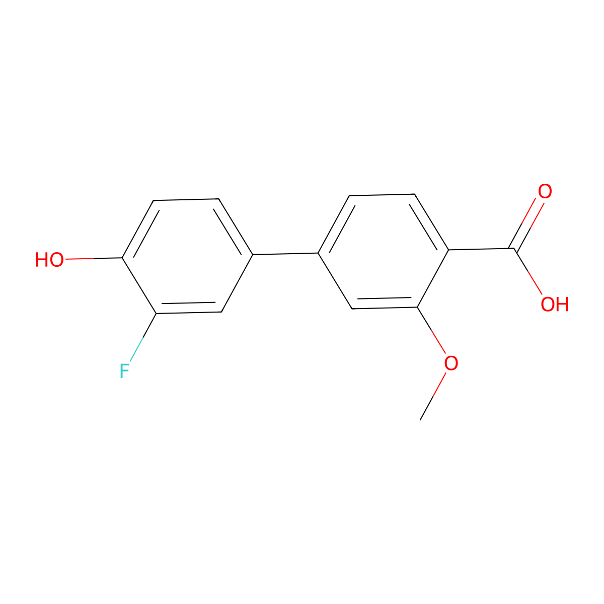 4-(3-Fluoro-4-hydroxyphenyl)-2-methoxybenzoic acid molecular structure, CAS 1261981-02-5