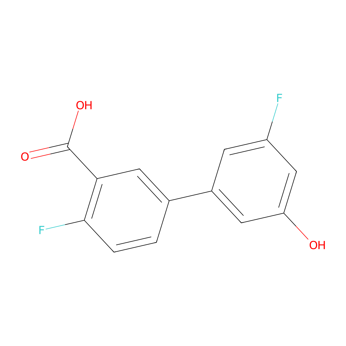 2-Fluoro-5-(3-fluoro-5-hydroxyphenyl)benzoic acid molecular structure, CAS 1261981-10-5