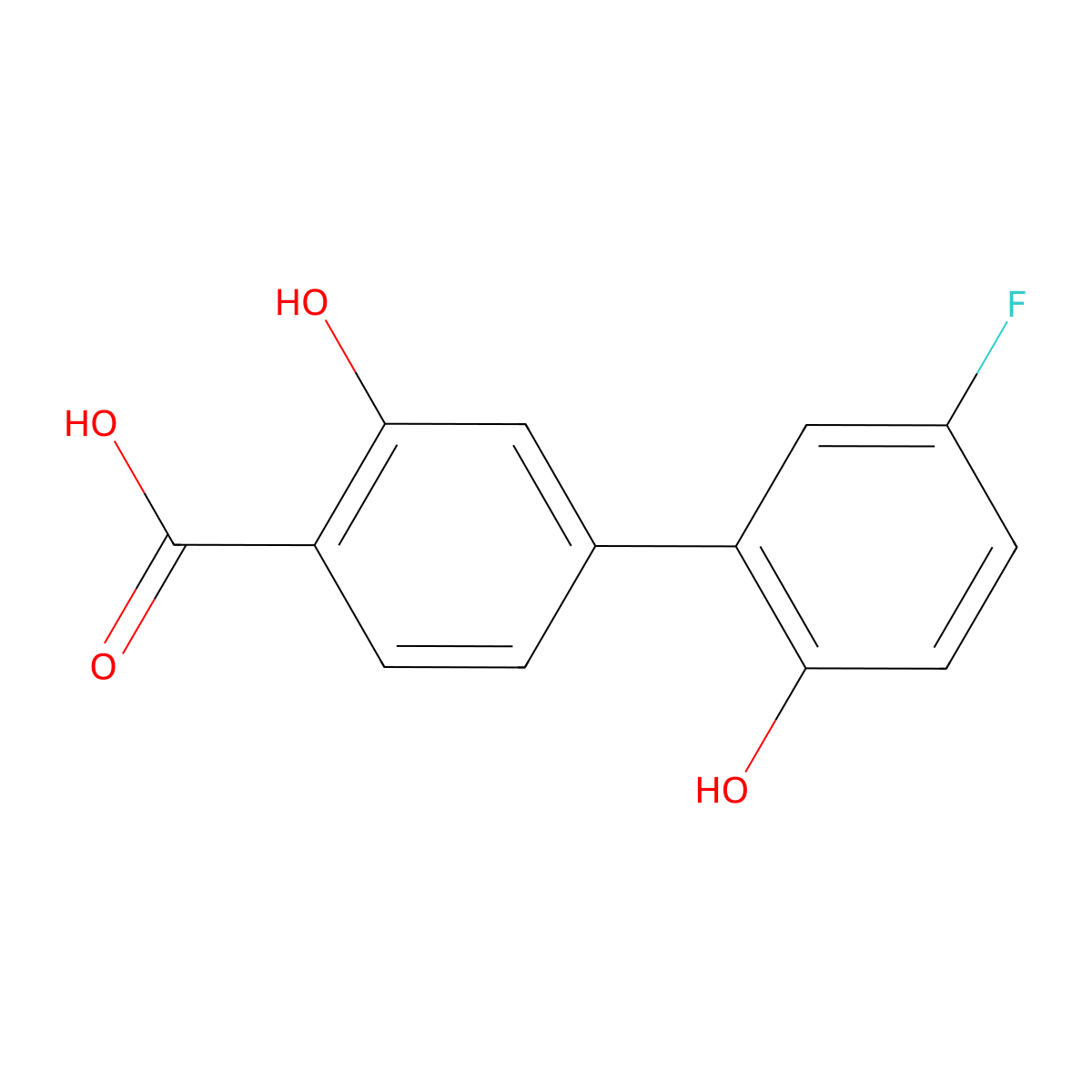 4-(5-Fluoro-2-hydroxyphenyl)-2-hydroxybenzoic acid molecular structure, CAS 1261981-12-7