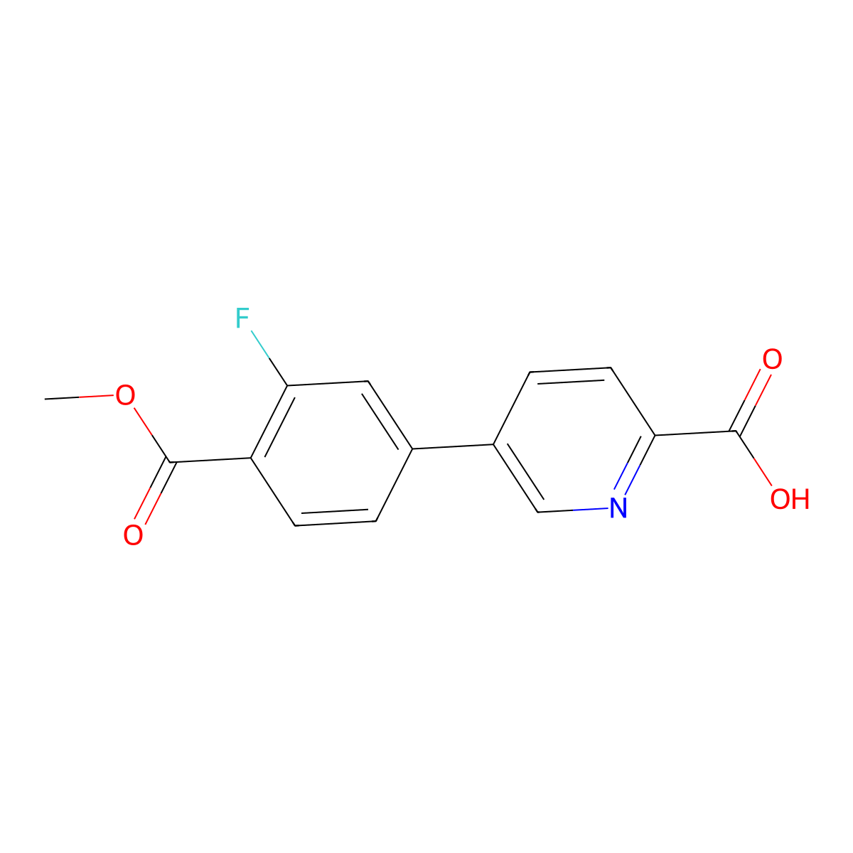 5-(3-Fluoro-4-methoxycarbonylphenyl)picolinic acid molecular structure, CAS 1261981-13-8