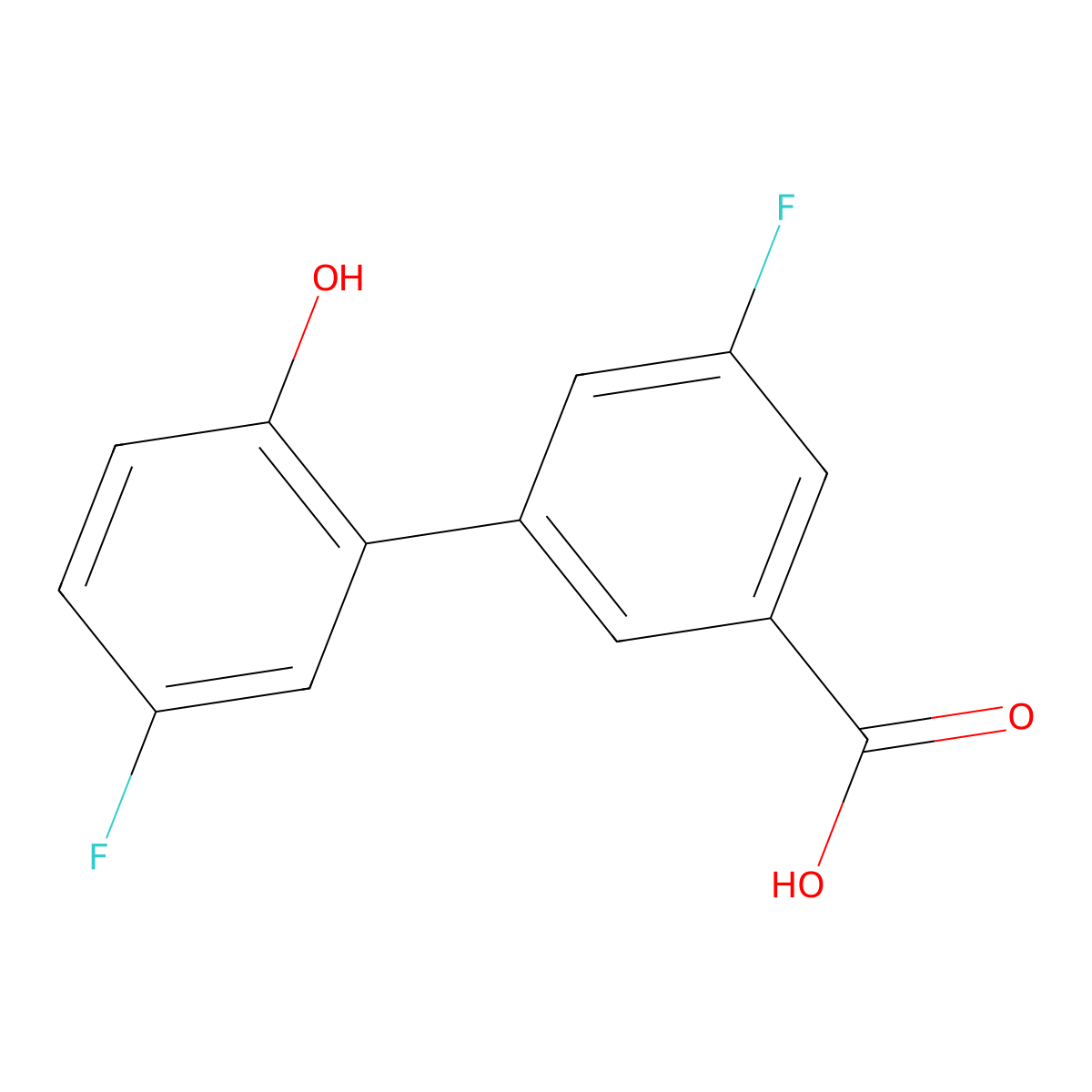 5-Fluoro-3-(5-fluoro-2-hydroxyphenyl)benzoic acid molecular structure, CAS 1261981-14-9