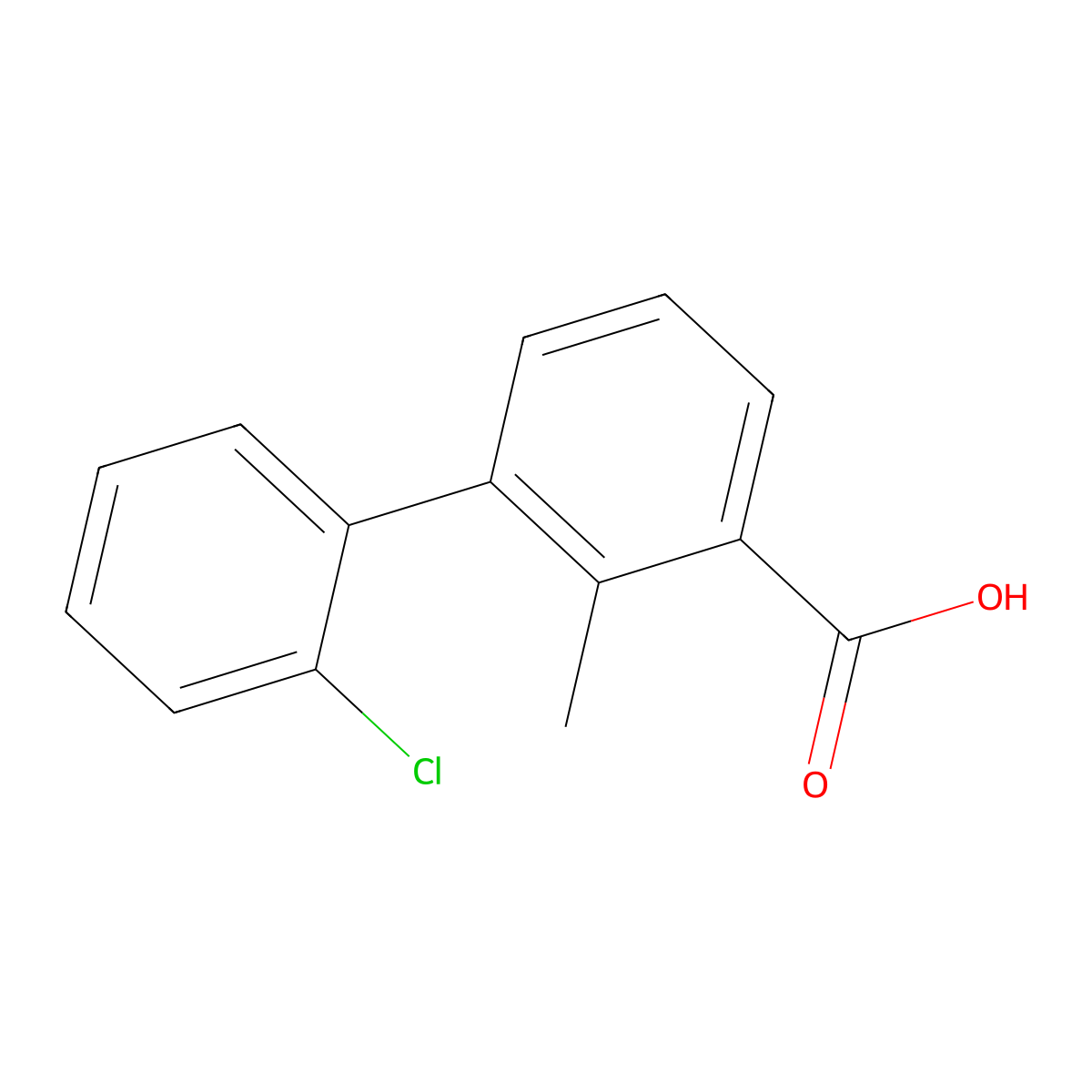 3-(2-Chlorophenyl)-2-methylbenzoic acid molecular structure, CAS 1261981-19-4