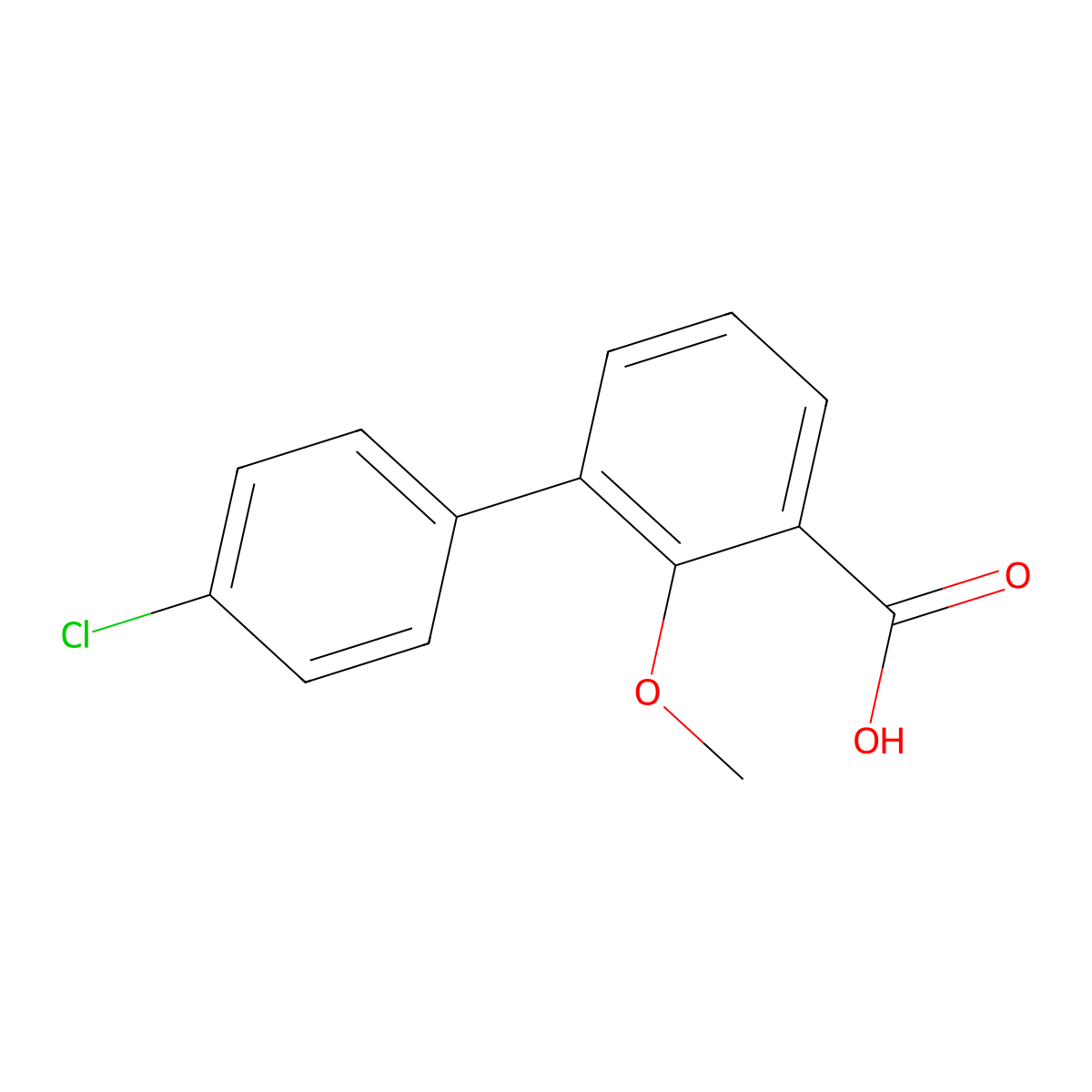 3-(4-Chlorophenyl)-2-methoxybenzoic acid molecular structure, CAS 1261981-21-8