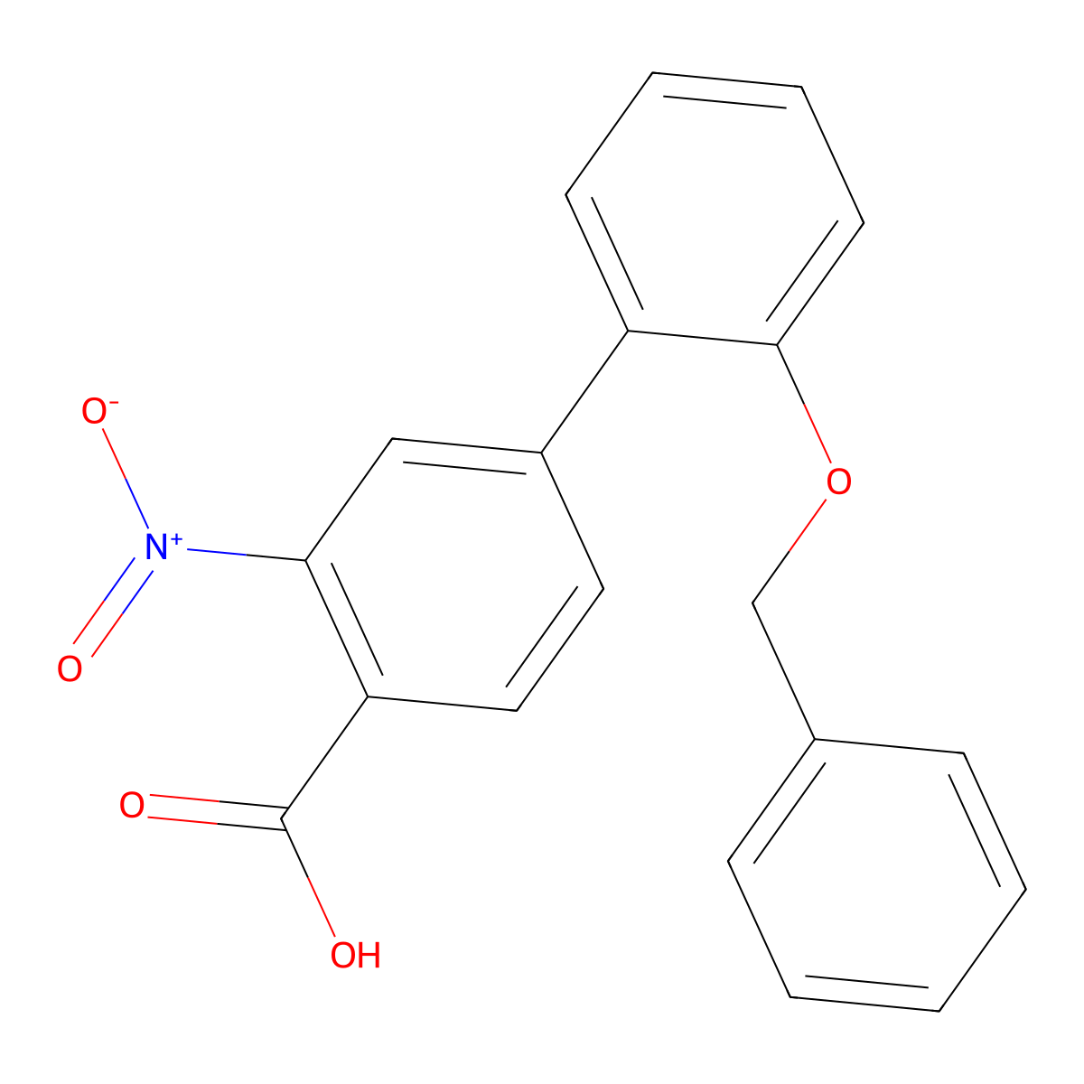 4-(2-Benzyloxyphenyl)-2-nitrobenzoic acid molecular structure, CAS 1261981-27-4