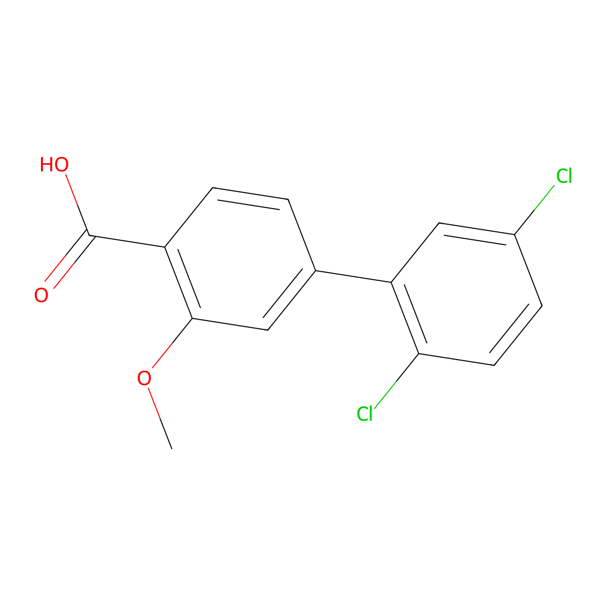 4-(2,5-Dichlorophenyl)-2-methoxybenzoic acid molecular structure, CAS 1261981-32-1