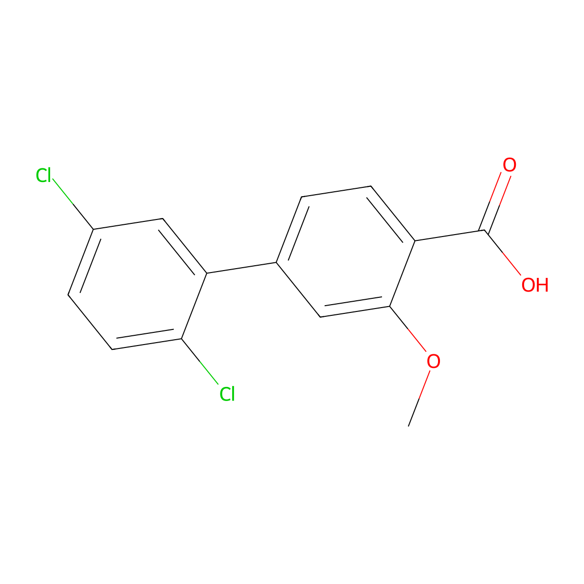 4-(2,5-Dichlorophenyl)-2-methoxybenzoic acid molecular structure, CAS 1261981-32-1