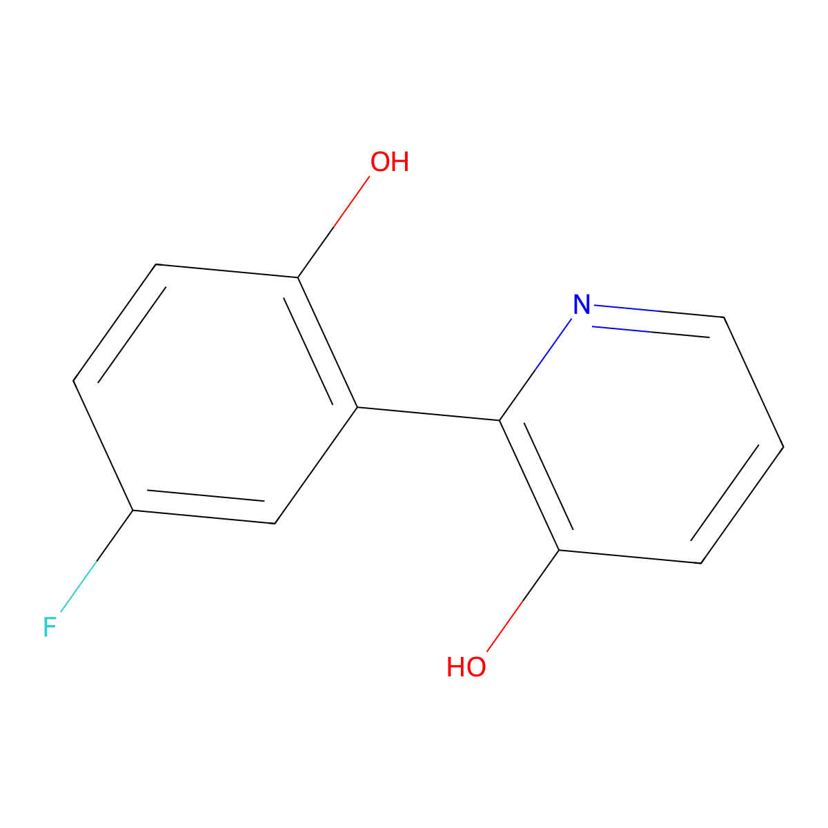 2-(5-Fluoro-2-hydroxyphenyl)-3-hydroxypyridine molecular structure, CAS 1261981-46-7