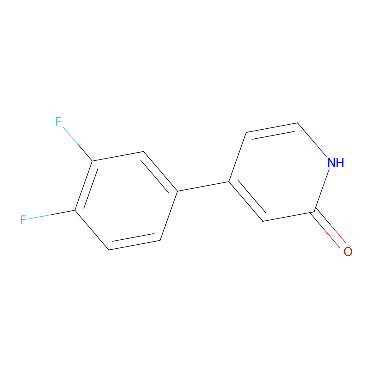 4-(3,4-Difluorophenyl)pyridin-2(1H)-one molecular structure, CAS 1261981-56-9