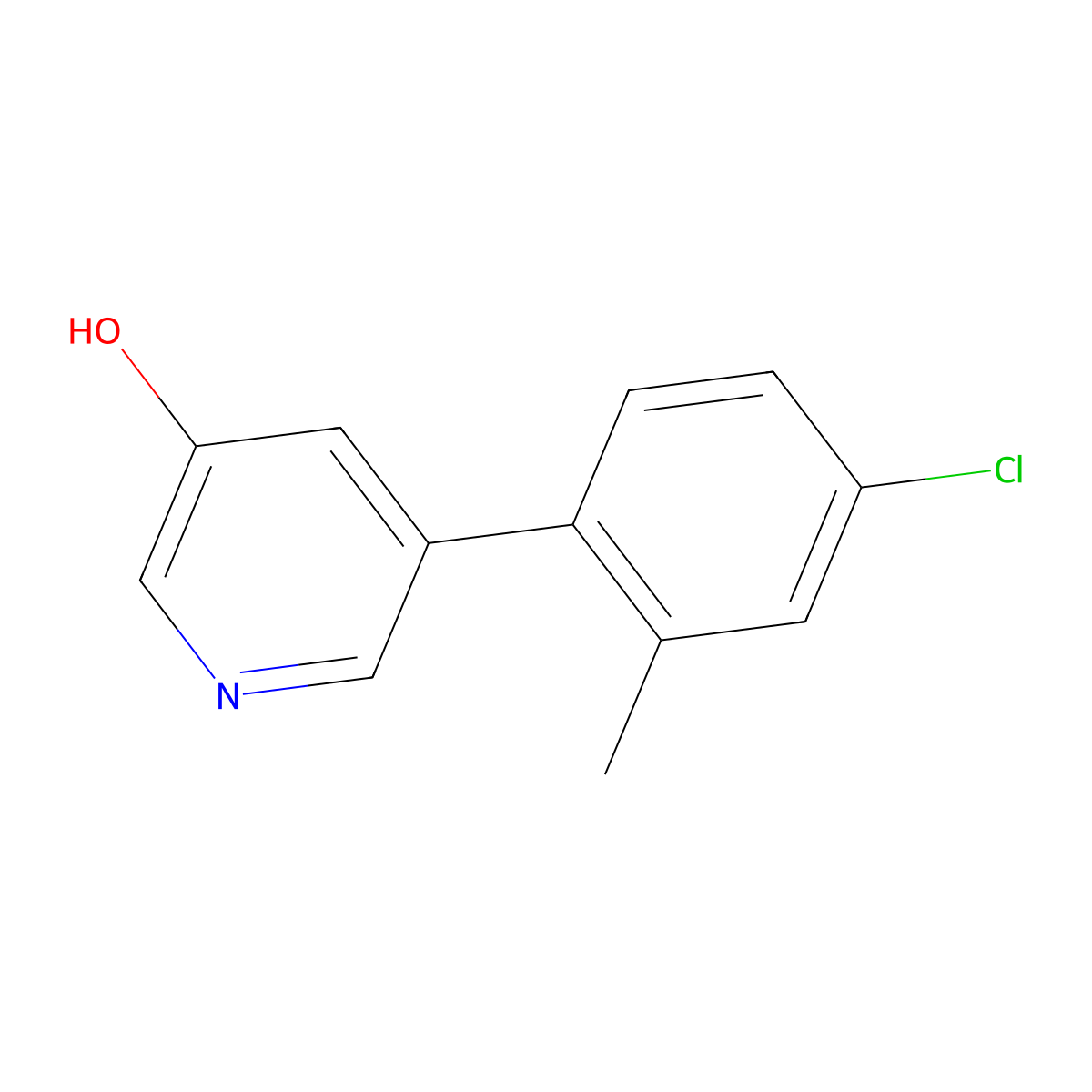 5-(4-Chloro-2-methylphenyl)pyridin-3-ol molecular structure, CAS 1261981-72-9