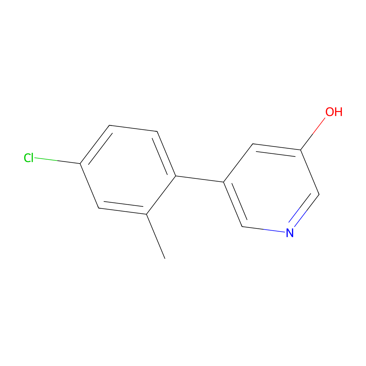 5-(4-Chloro-2-methylphenyl)pyridin-3-ol molecular structure, CAS 1261981-72-9