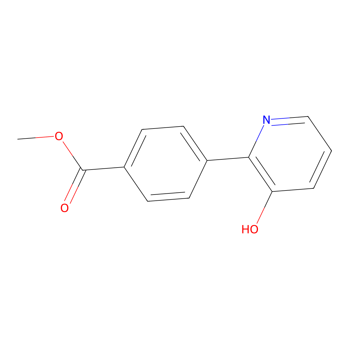 Methyl 4-(3-hydroxypyridin-2-yl)benzoate molecular structure, CAS 1261981-75-2