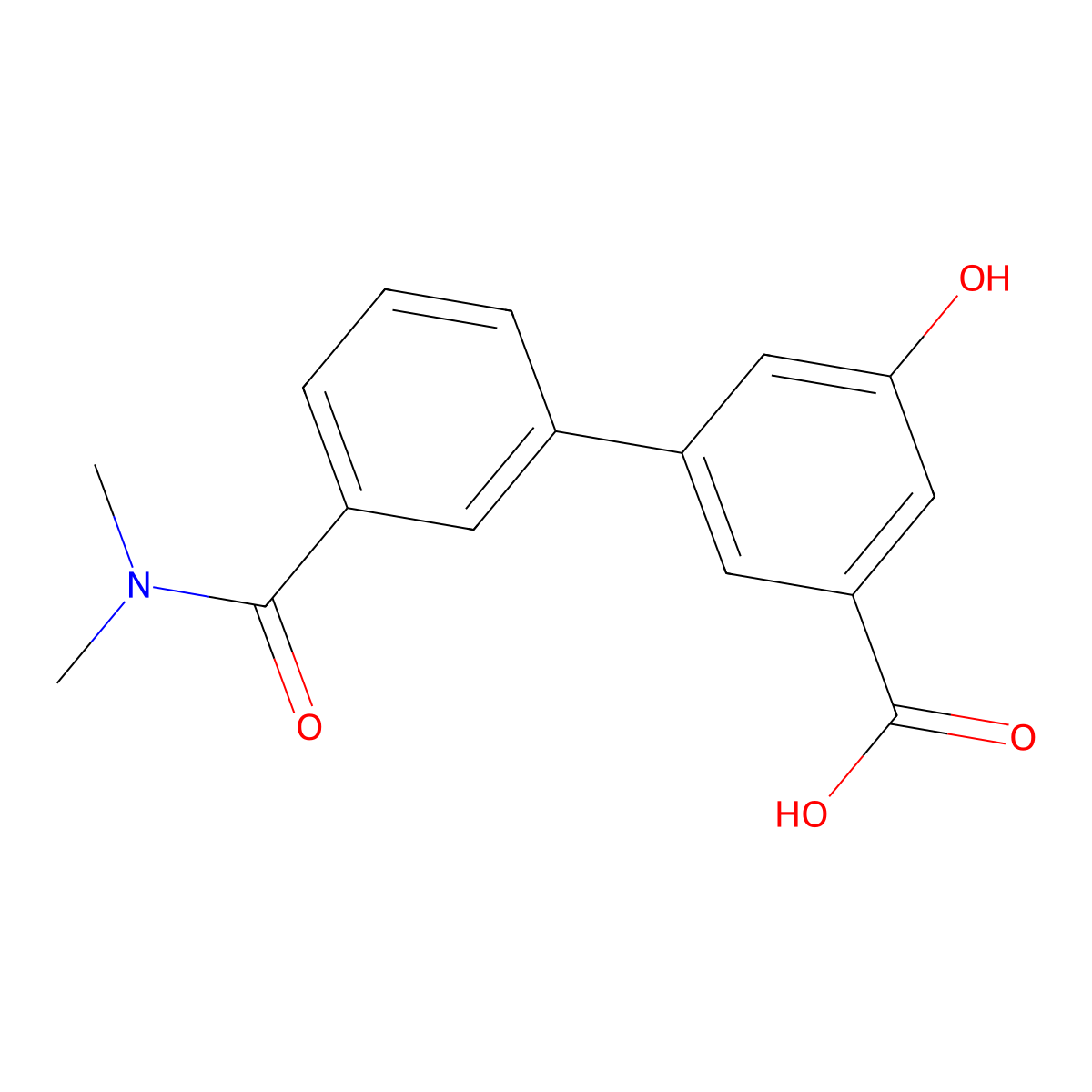 3-[3-(N,N-Dimethylaminocarbonyl)phenyl]-5-hydroxybenzoic acid molecular structure, CAS 1261981-80-9