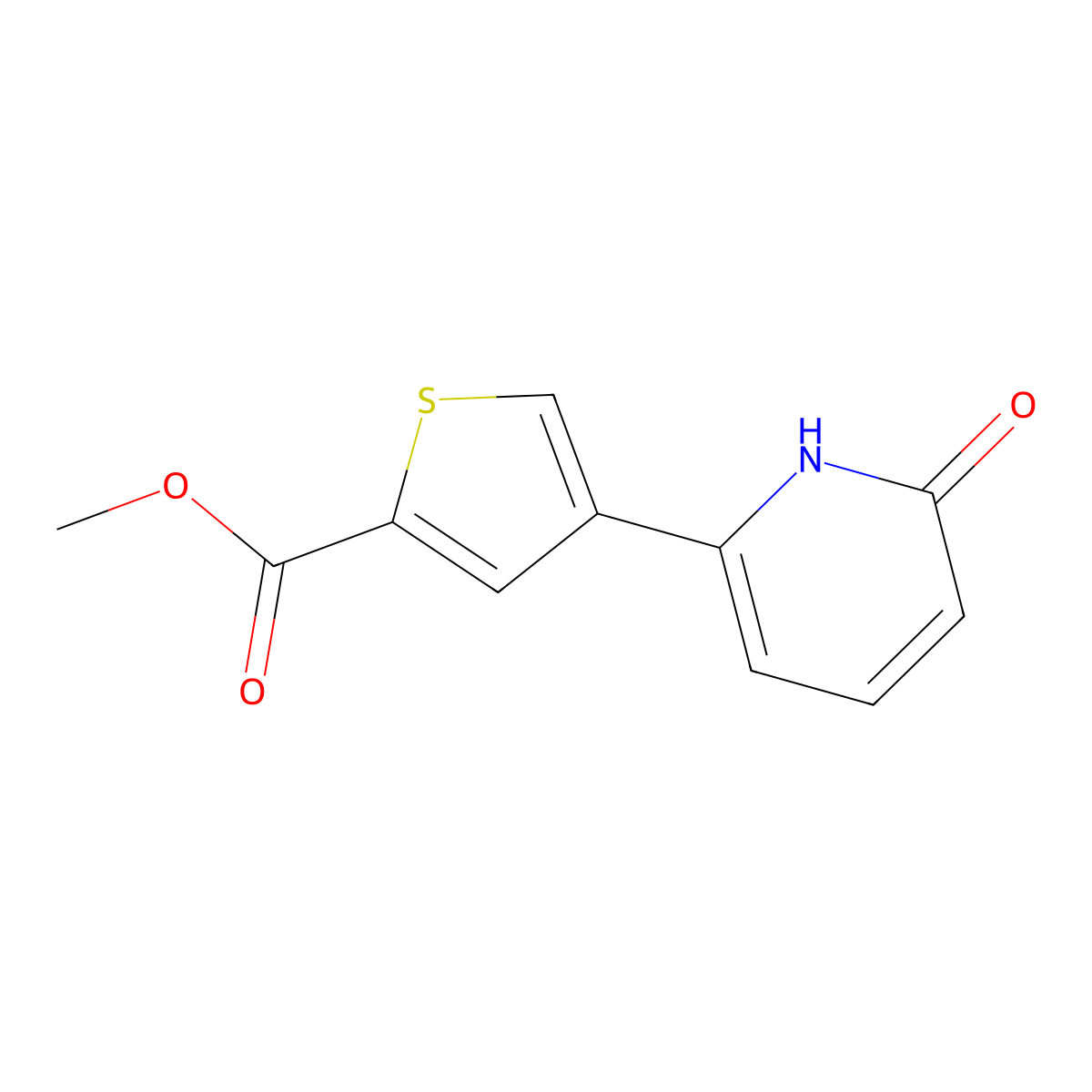 2-Hydroxy-6-[5-(methoxycarbonyl)thiophen-3-YL]pyridine molecular structure, CAS 1261981-82-1