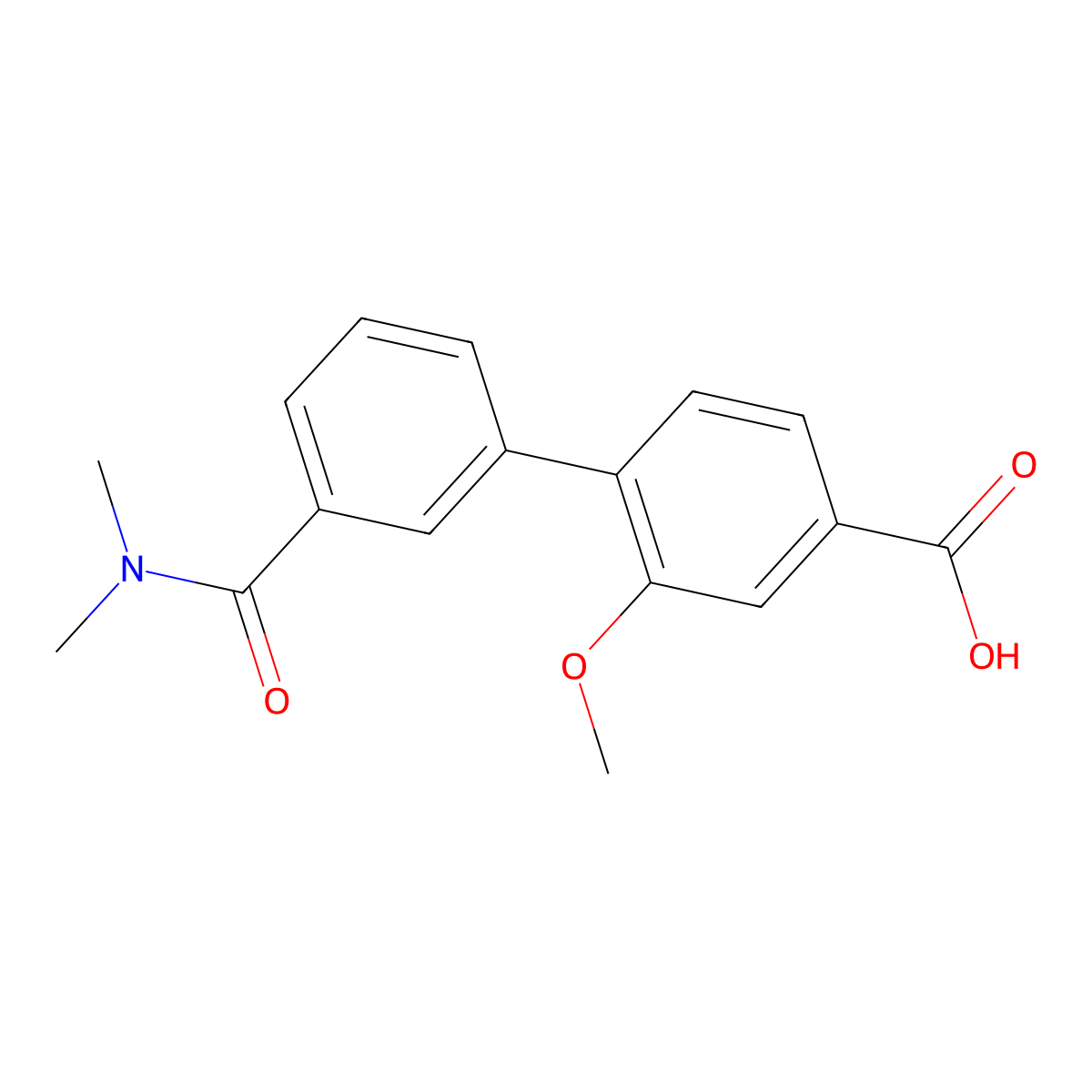 4-[3-(N,N-Dimethylaminocarbonyl)phenyl]-3-methoxybenzoic acid molecular structure, CAS 1261981-83-2