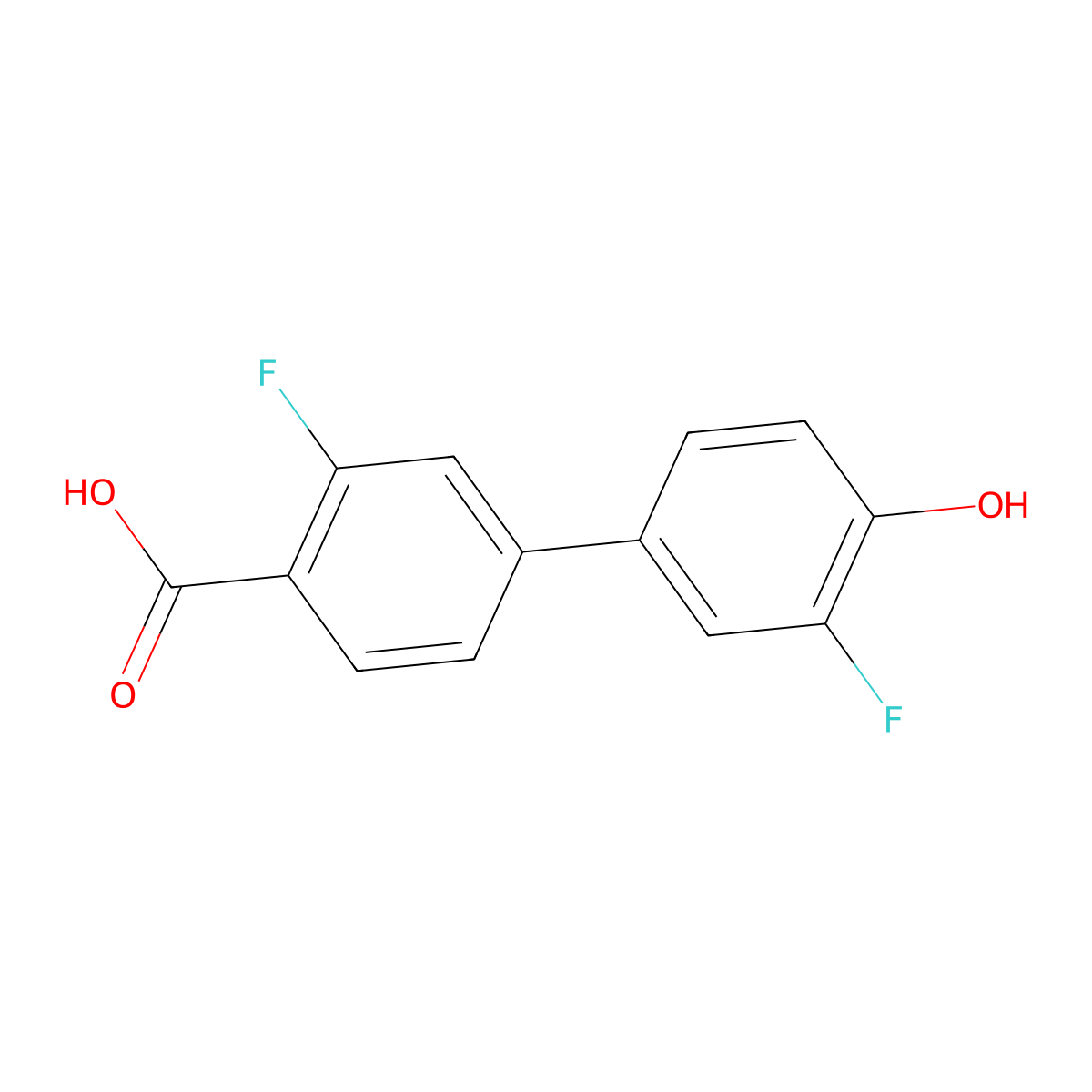 4-(4-Carboxy-3-fluorophenyl)-2-fluorophenol molecular structure, CAS 1261981-84-3