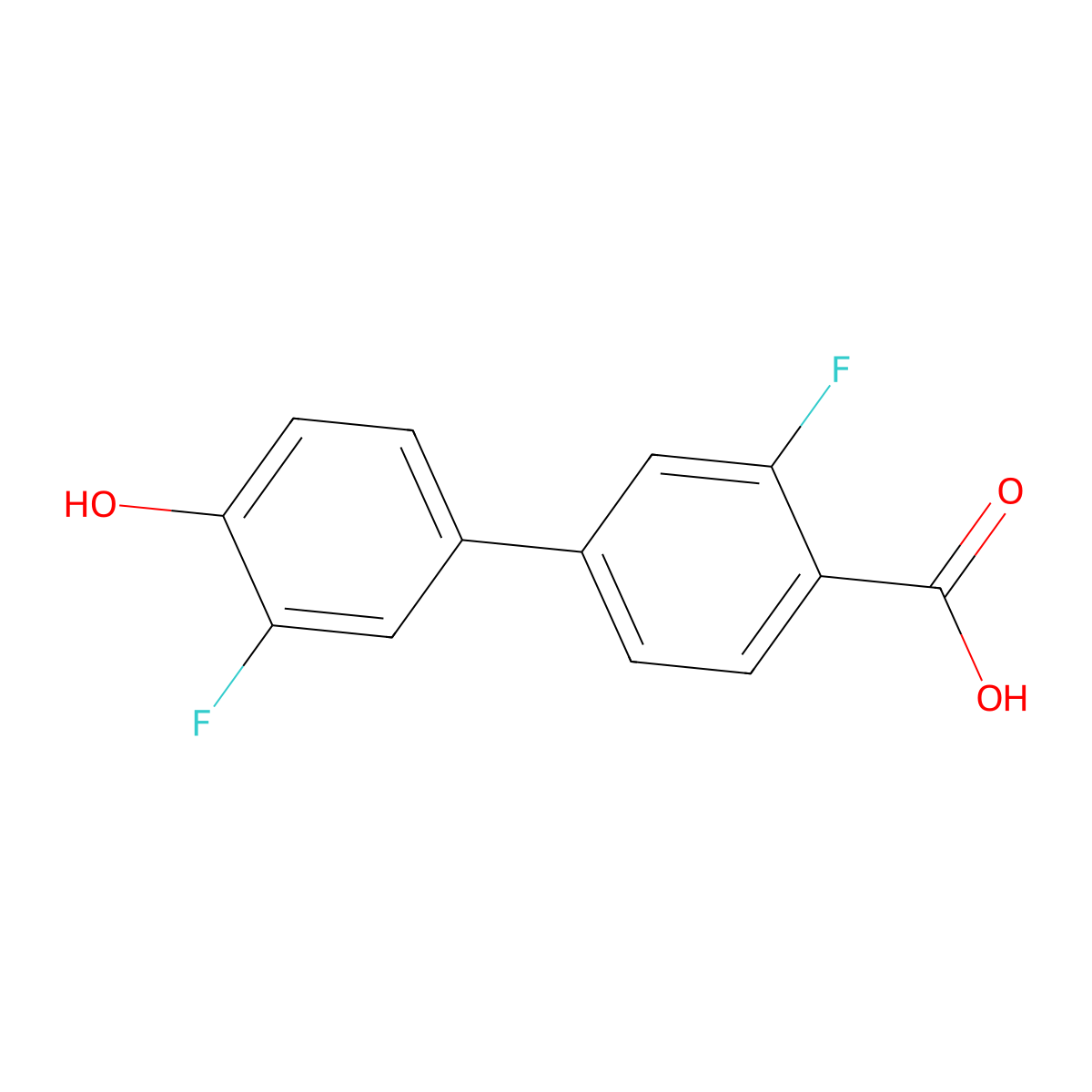 4-(4-Carboxy-3-fluorophenyl)-2-fluorophenol molecular structure, CAS 1261981-84-3