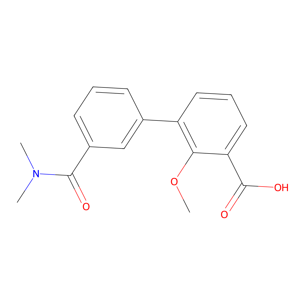 3-[3-(N,N-Dimethylaminocarbonyl)phenyl]-2-methoxybenzoic acid molecular structure, CAS 1261981-85-4
