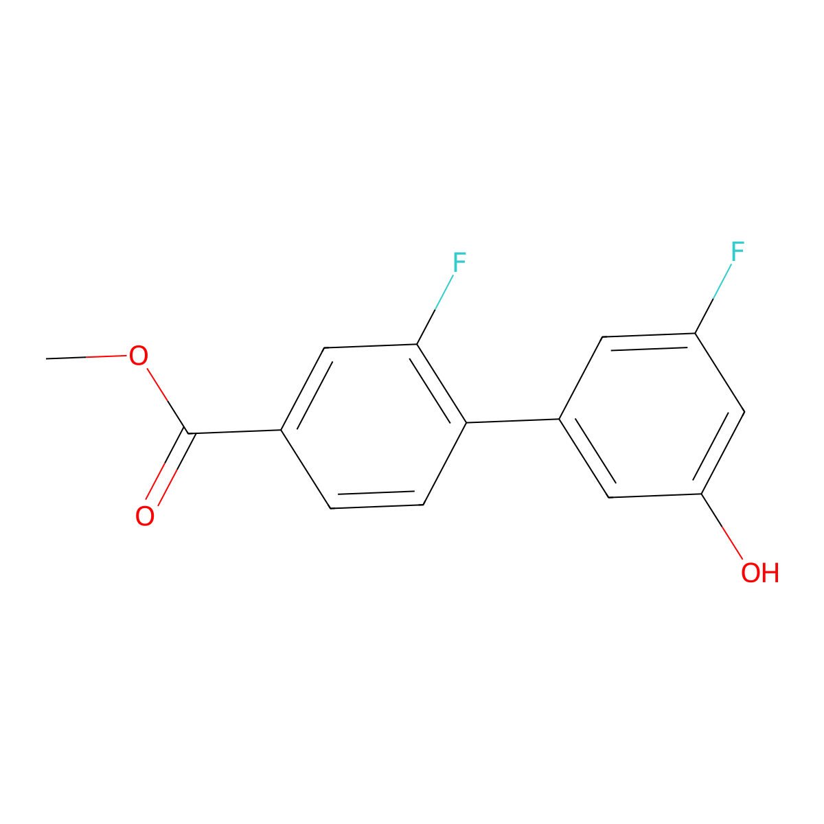 3-Fluoro-5-(2-fluoro-4-methoxycarbonylphenyl)phenol molecular structure, CAS 1261981-97-8