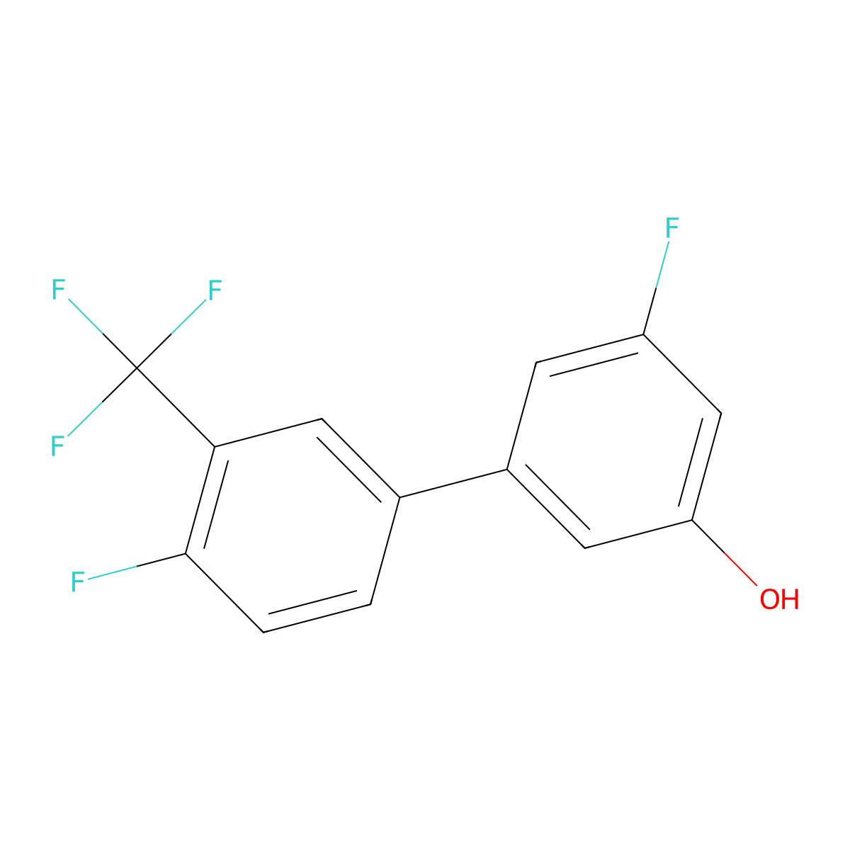 3-Fluoro-5-(4-fluoro-3-trifluoromethylphenyl)phenol molecular structure, CAS 1261982-00-6