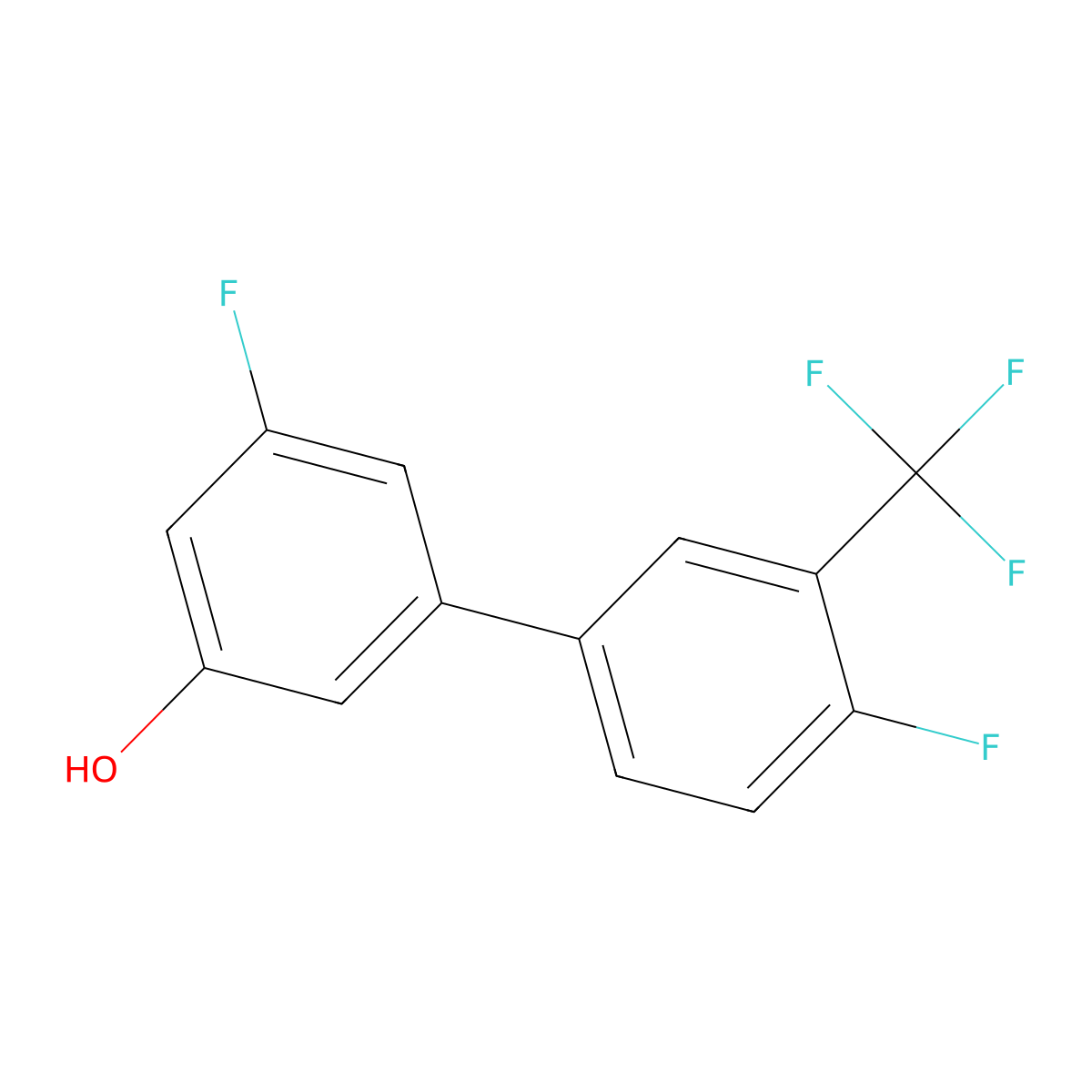 3-Fluoro-5-(4-fluoro-3-trifluoromethylphenyl)phenol molecular structure, CAS 1261982-00-6