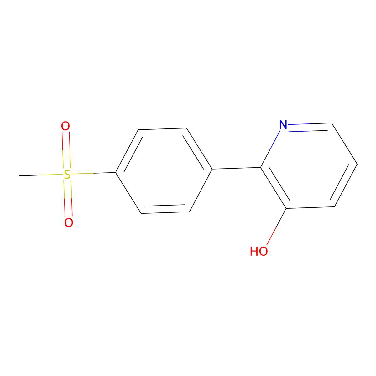 3-Hydroxy-2-(4-methylsulfonylphenyl)pyridine molecular structure, CAS 1261982-08-4