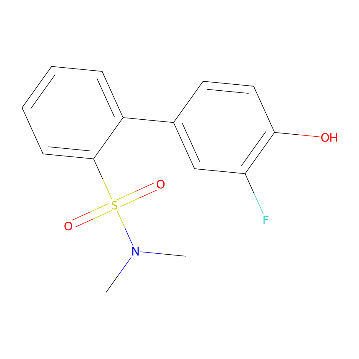 4-(2-N,N-Dimethylsulfamoylphenyl)-2-fluorophenol molecular structure, CAS 1261982-11-9