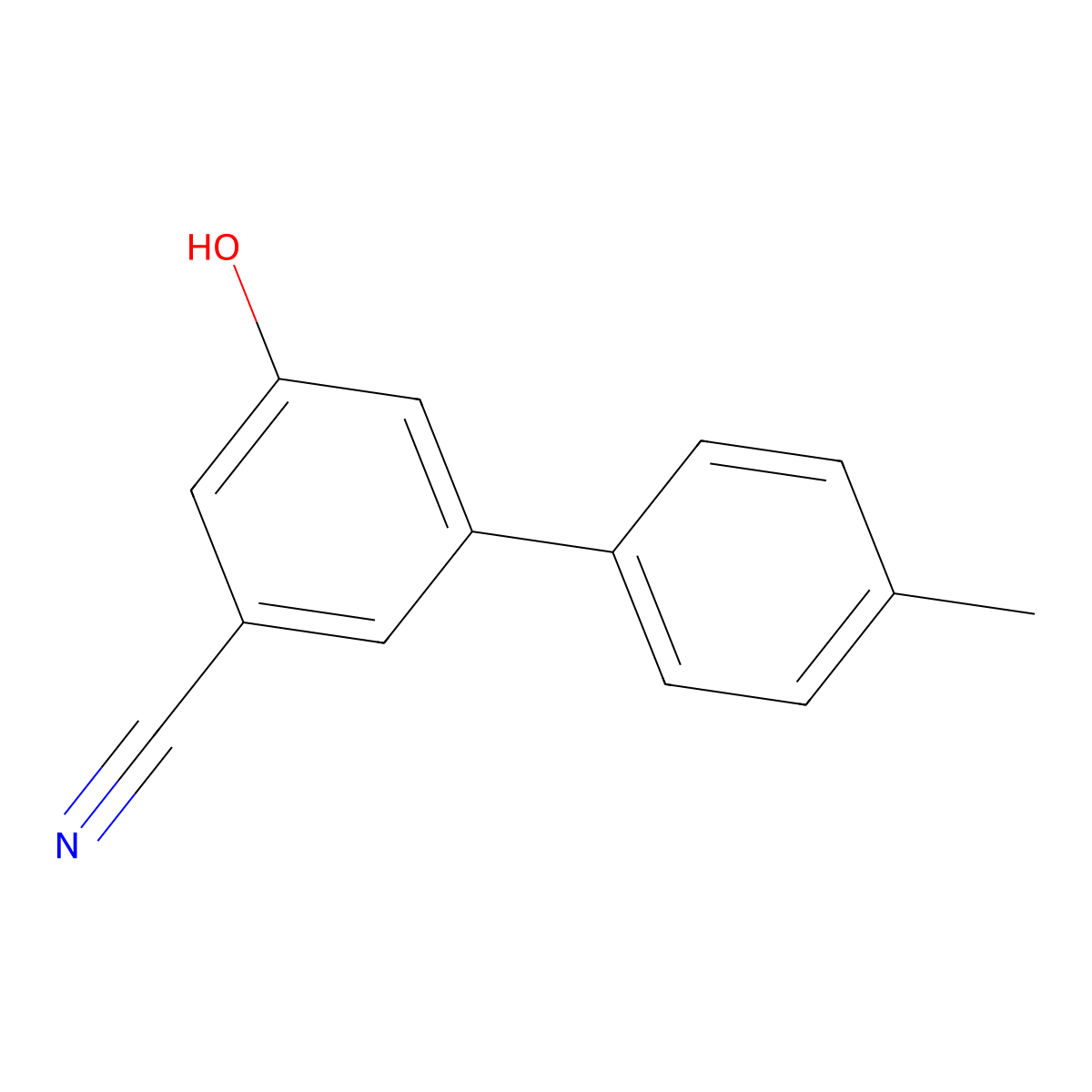 3-Cyano-5-(4-methylphenyl)phenol molecular structure, CAS 1261982-38-0