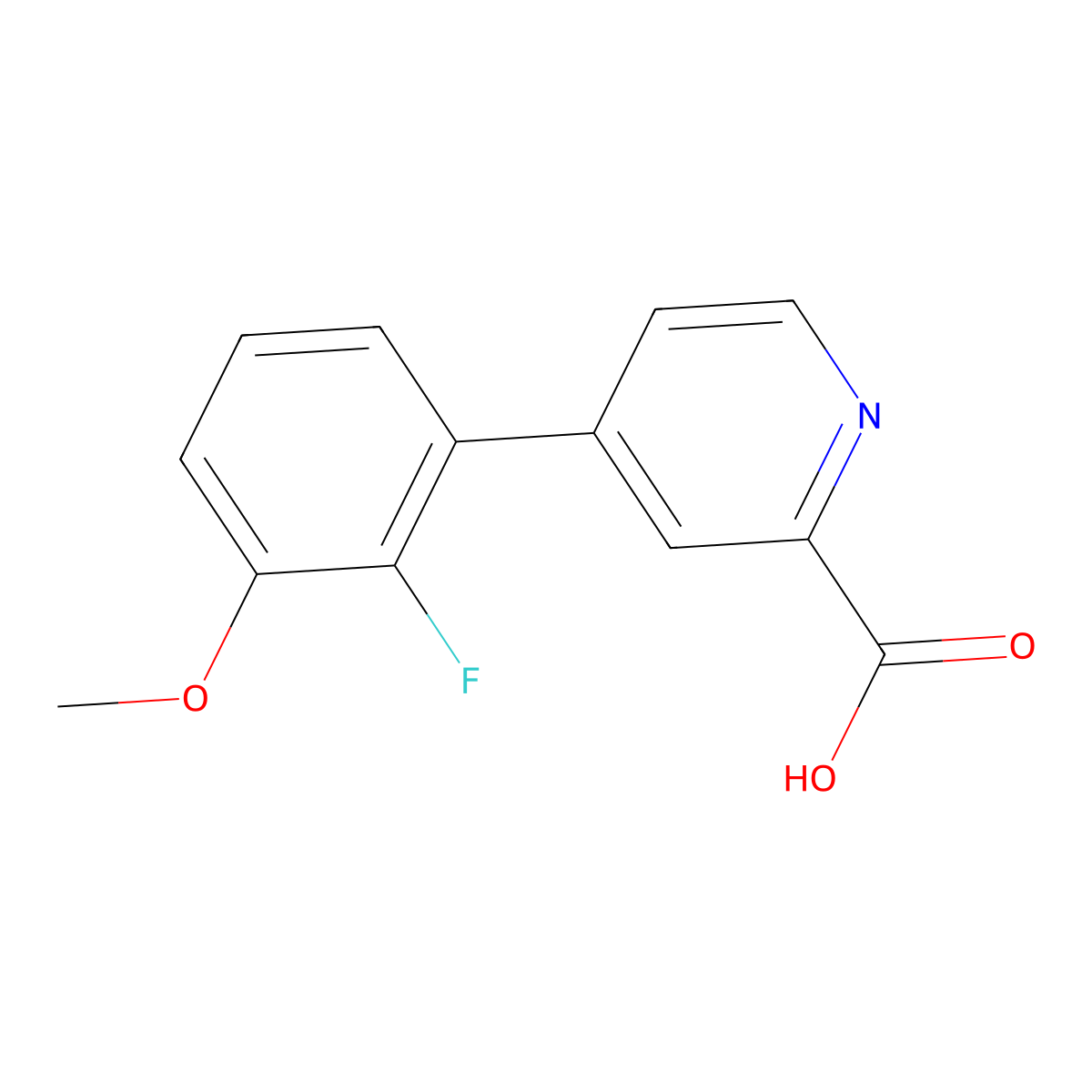 4-(2-Fluoro-3-methoxyphenyl)picolinic acid molecular structure, CAS 1261982-39-1