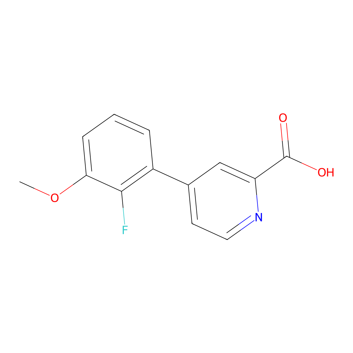 4-(2-Fluoro-3-methoxyphenyl)picolinic acid molecular structure, CAS 1261982-39-1