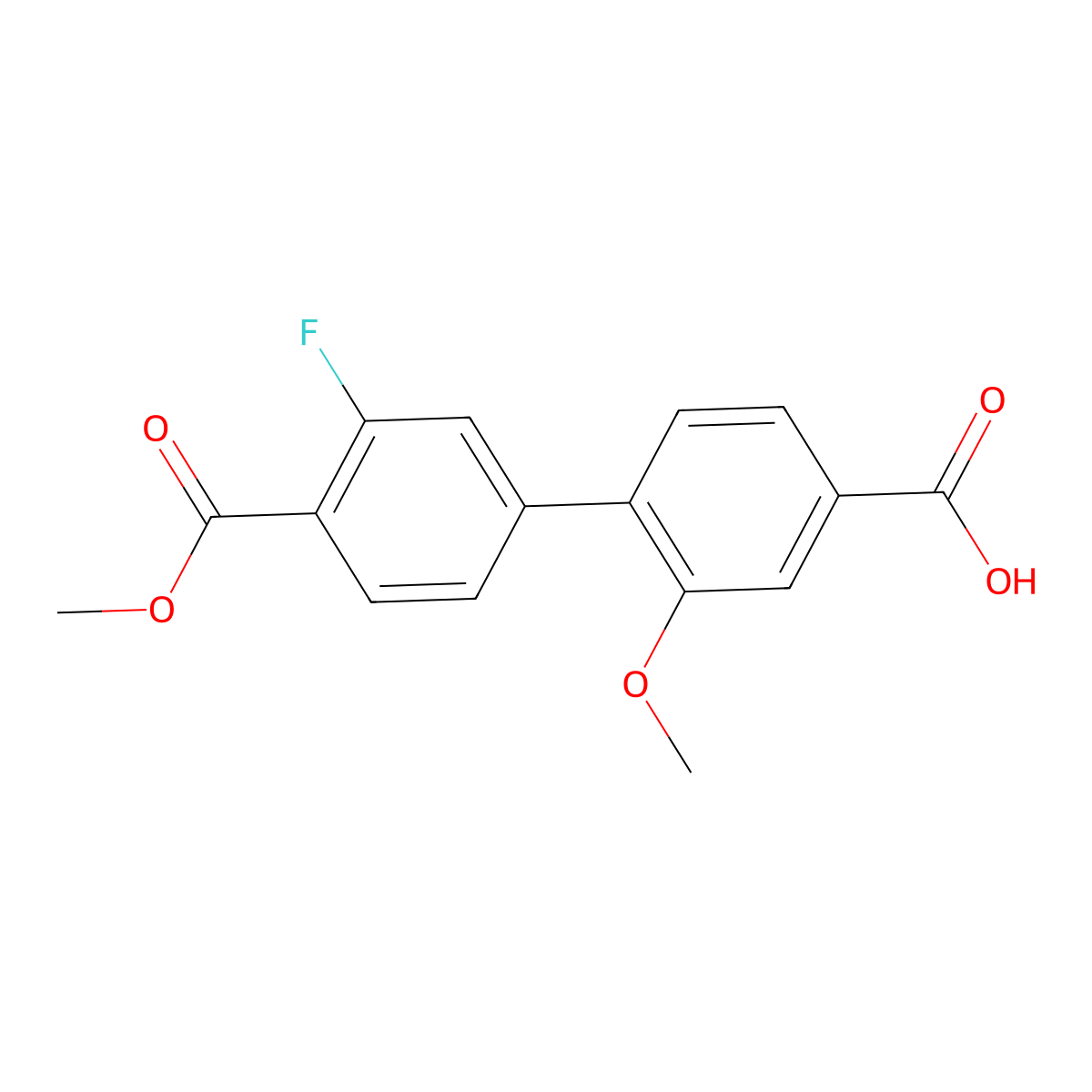 4-(3-Fluoro-4-methoxycarbonylphenyl)-3-methoxybenzoic acid molecular structure, CAS 1261982-40-4