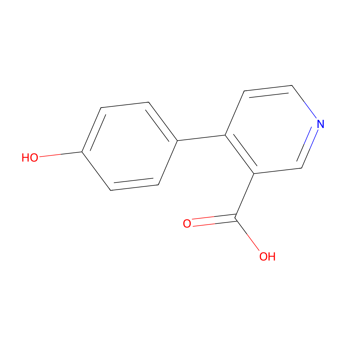 4-(4-Hydroxyphenyl)nicotinic acid molecular structure, CAS 1261982-41-5