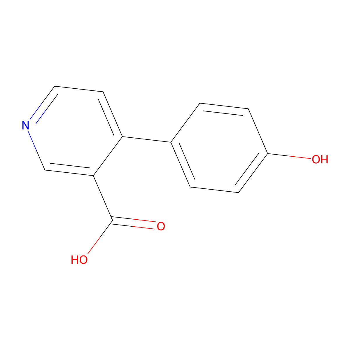 4-(4-Hydroxyphenyl)nicotinic acid molecular structure, CAS 1261982-41-5