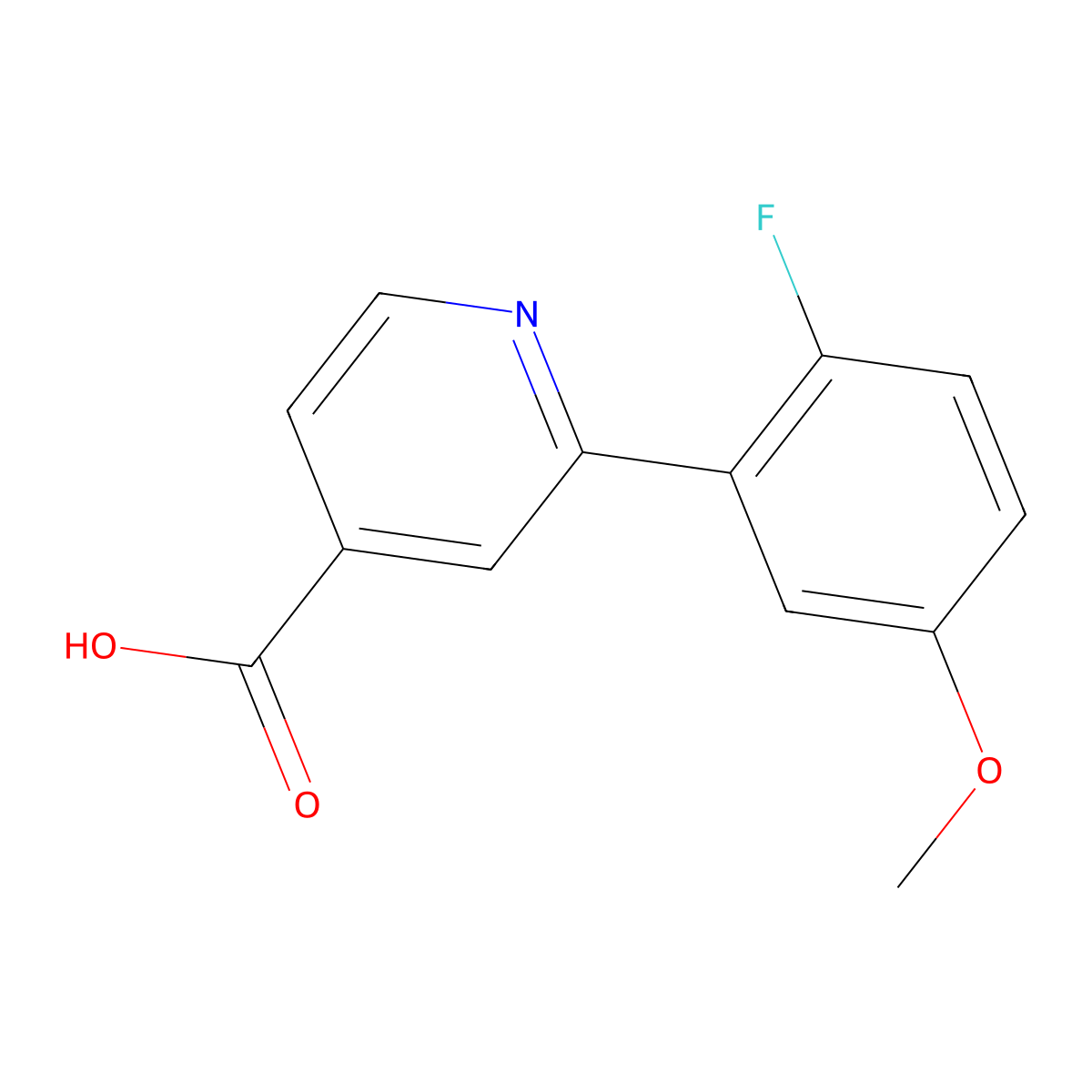 2-(2-Fluoro-5-methoxyphenyl)isonicotinic acid molecular structure, CAS 1261982-43-7