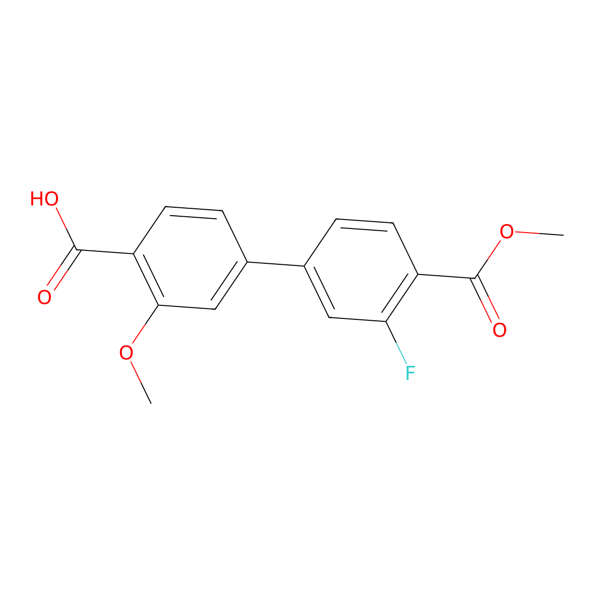 4-(3-Fluoro-4-methoxycarbonylphenyl)-2-methoxybenzoic acid molecular structure, CAS 1261982-45-9